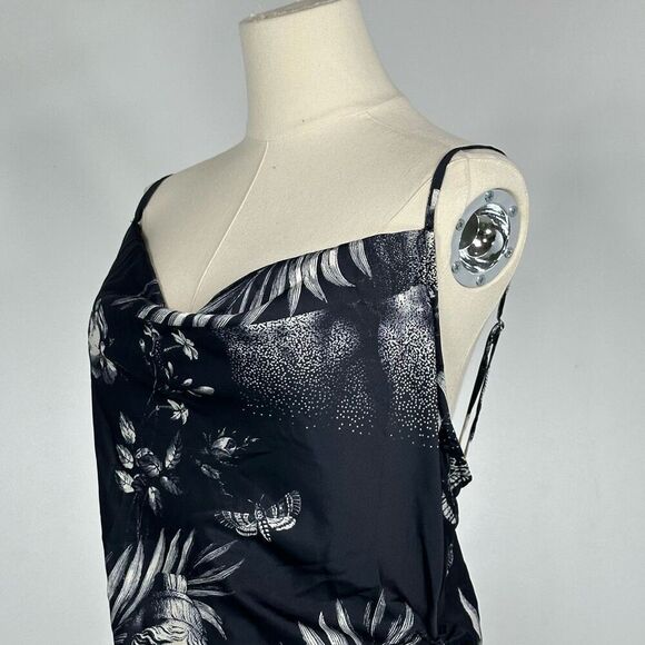 NEW Current Mood Laws Of Nature Monochrome Renaissance Ruched Mini Dress Large - Picture 4 of 11